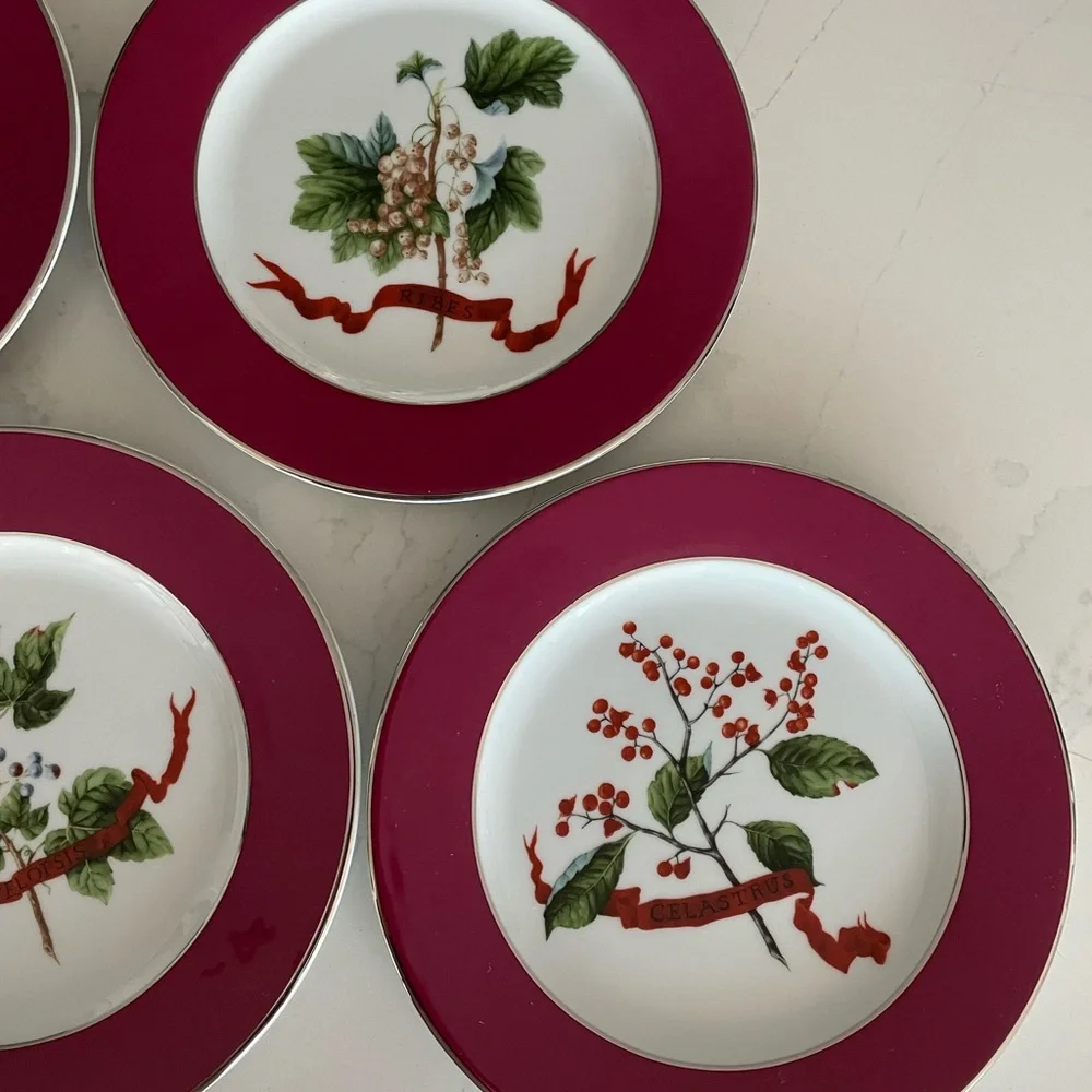 Williams Sonoma Botanical Plates, Set of 4